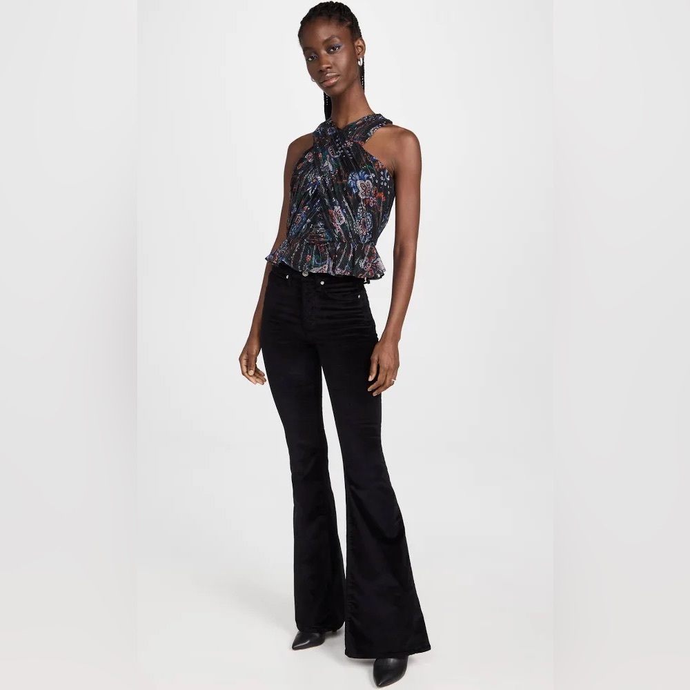 Veronica Beard Velvet Flared Pants - Picture 7 of 12